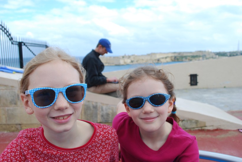 Jon is checking the ferry schedule in the background.  That iPad sure does come in handy!  :) 