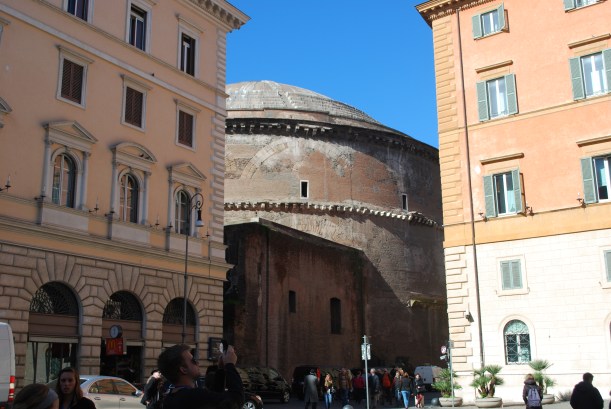 The Pantheon, right in the middle of newer buildings.