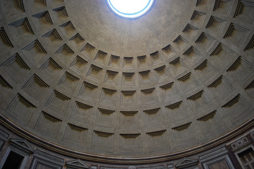 Inside the Pantheon - the dome was an amazing engineering feat for 2000 years ago!