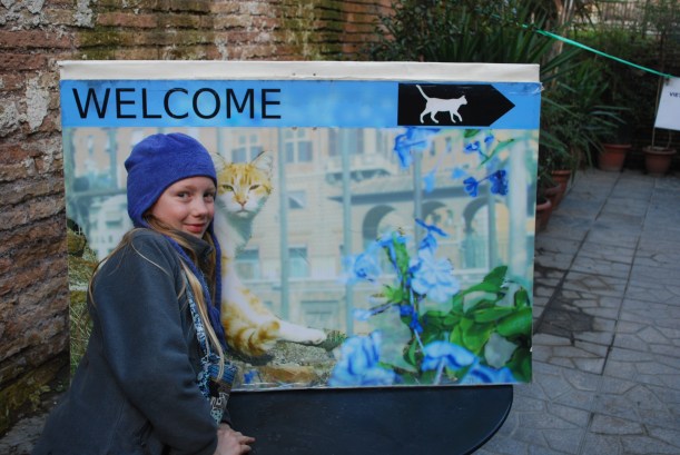 Also at Largo Argentina is a cat sanctuary where volunteers spay, neuter and vaccinated stray cats.  They adopt dozens of cats out every year and accept unwanted cats, as well.  We had fun seeing and petting all the kitties.  