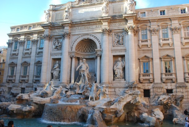 Trevi Fountain.  A very popular fountain - there were  hundreds of people here but it is a spectacular fountain so I'd expect lots of people there to admire it!