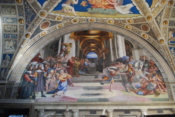 A painting by Raphael in the museum.  The Raphael rooms used to be living quarters for the pope.