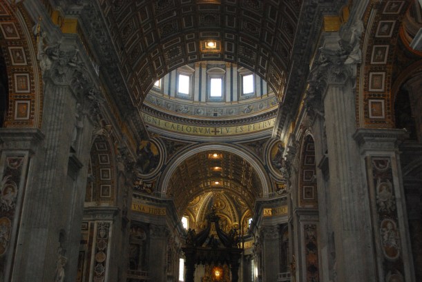 Inside the Basilica.  It was started in 1506 and completed in 1626.  