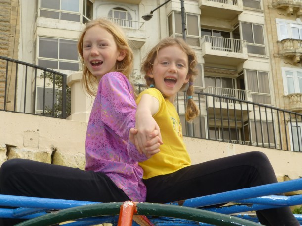 The fun really begins in the afternoon when we are done with our lessons!  We take a walk to the water everyday.  Most of the time we play at a park, too.