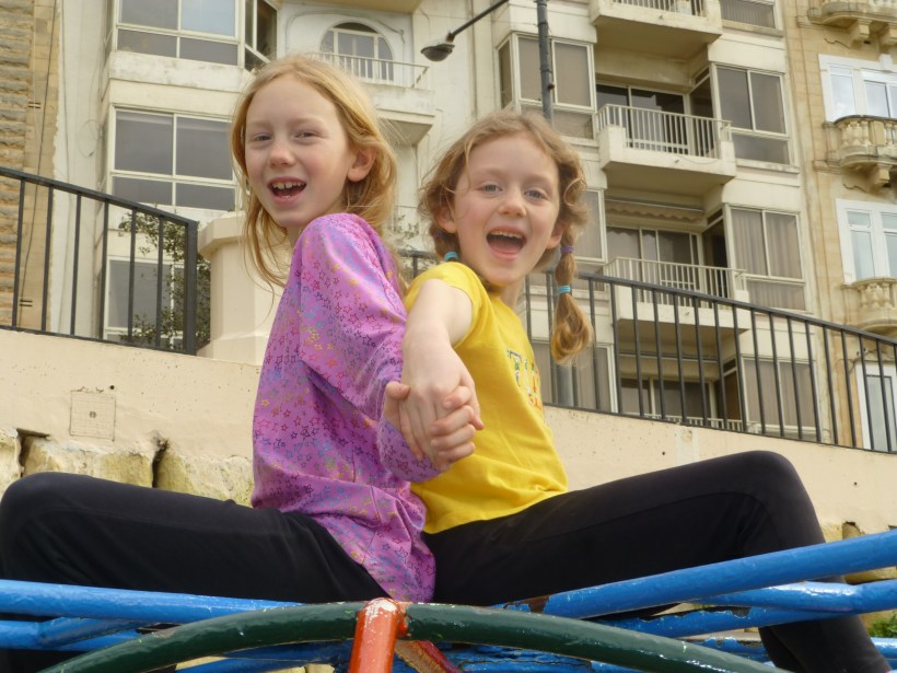 The fun really begins in the afternoon when we are done with our lessons!  We take a walk to the water everyday.  Most of the time we play at a park, too.