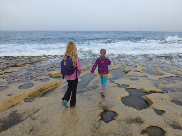 Exploring another waterfront area.  There's not much for sandy beaches in Sliema, but the rocky waterfront is still pretty cool.