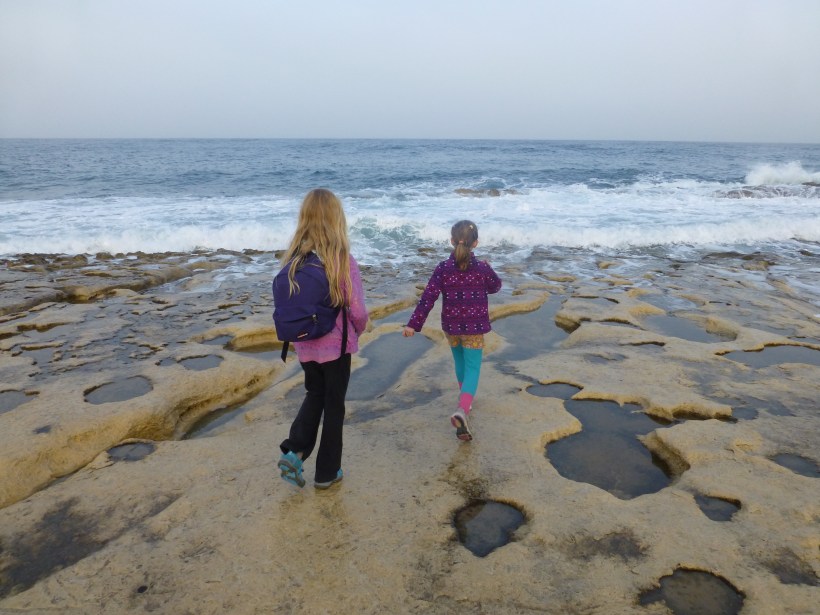Exploring another waterfront area.  There's not much for sandy beaches in Sliema, but the rocky waterfront is still pretty cool.