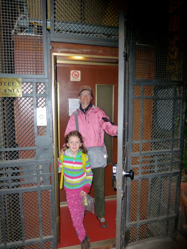 The "scary" elevator in our hotel that turned out to be pretty fun and not so scary after all.