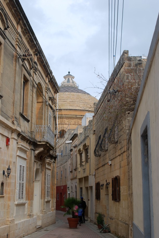 Our first stop was Mosta, to visit the Mosta Rotunda.  This Catholic Church was built around the former church, starting in 1833.  After nearly 30 years, the older church was dismantled in one week and this new church was officially accepted on 11 March 1860.