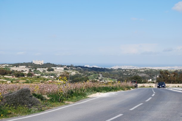 From here, we could see the sea on the other side of the Island!  The tall white buildings are Sliema.