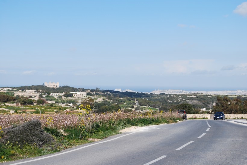 From here, we could see the sea on the other side of the Island!  The tall white buildings are Sliema.
