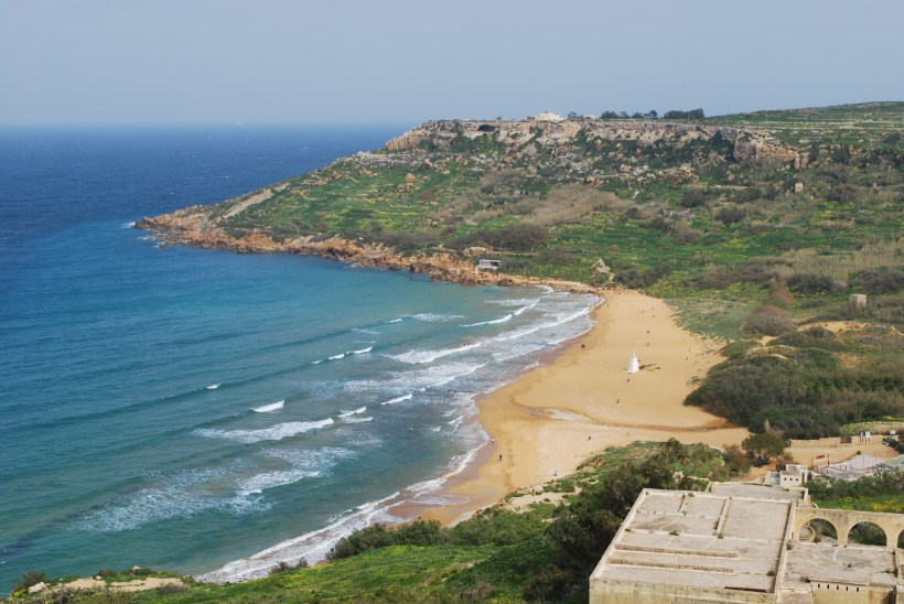 We saw Ramla  beach, one of Gozo's finest,  from high above.  We were at Calypso's Cave, which appeared in Homer's The Odyssey.