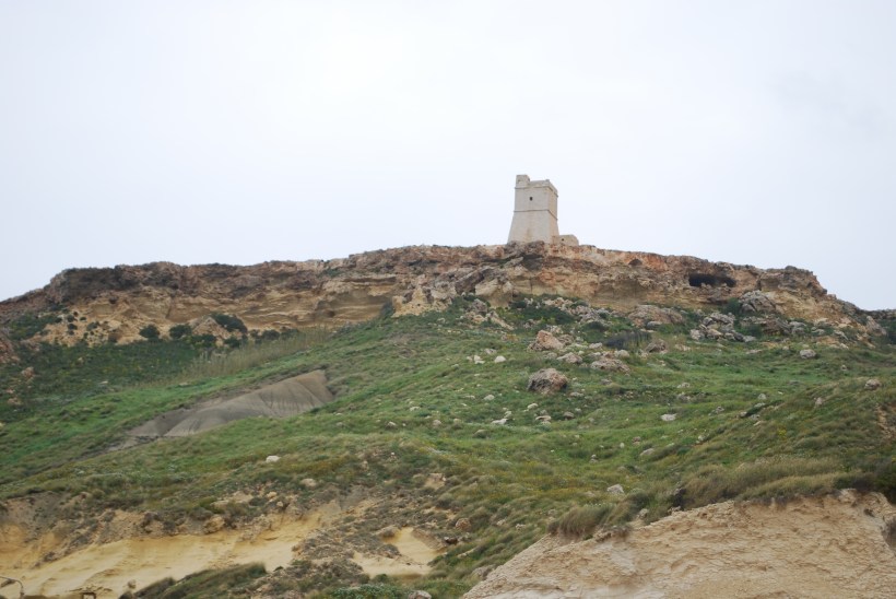 There are towers all around the perimeter of the island.  They were used as lookouts for enemy ships. 