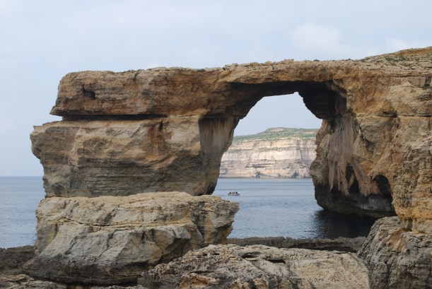 The Azure Window, near Dwejra.  Not only is the rock formation incredible (328 ft!), but the water was such a deep rich blue.  It was a stunning place.  The Azure Window was featured in the show Game of Thrones.   The Maltese islands are made of 3 different kinds of limestone and 2 different kinds of clay.  It's the soft limestone that allows formations like these to be created. 