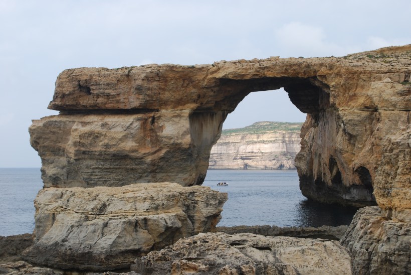 The Azure Window, near Dwejra.  Not only is the rock formation incredible (328 ft!), but the water was such a deep rich blue.  It was a stunning place.  The Azure Window was featured in the show Game of Thrones.   The Maltese islands are made of 3 different kinds of limestone and 2 different kinds of clay.  It's the soft limestone that allows formations like these to be created. 