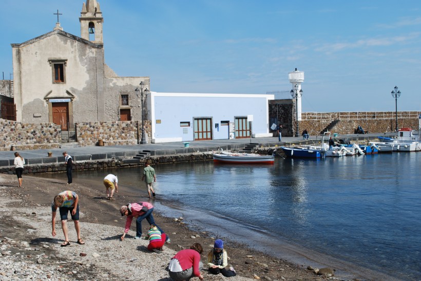 We had fun finding pieces of obsidian along this little beach.  Pumice rocks are also found all over the island and there are mines that sell pumice around the world.
