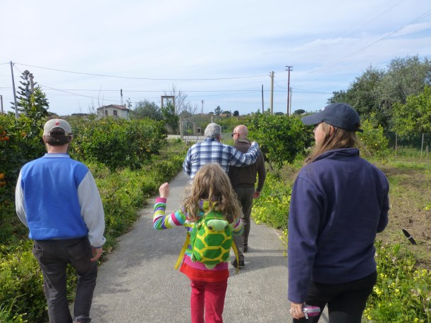 Later in the afternoon, we met up with our tour guide, Saro (the man on the right in front).  He took us to his friend's house to learn about agriculture in Sicily.