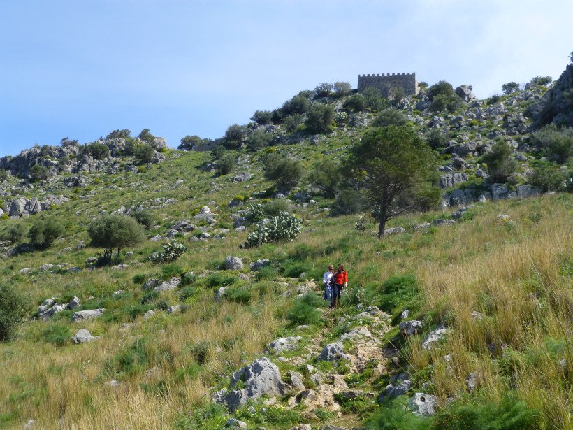 On Sunday, we hiked up La Rocca, the huge rock in Cefalu.  At the top are the remains of an old castle built in the 13-14th centuries.