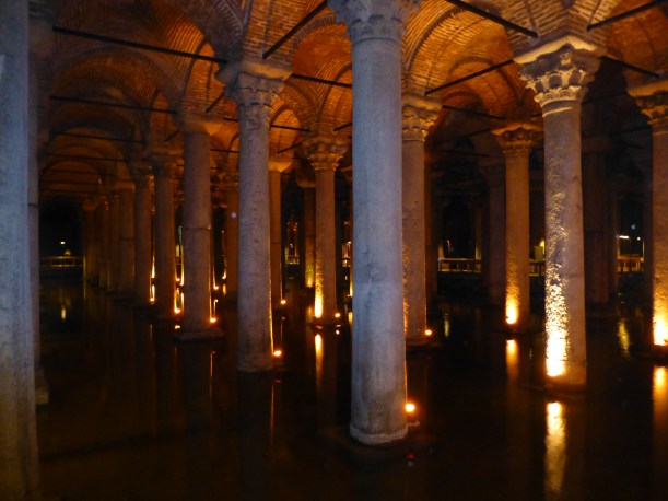 We went to another Roman site - the cisterns.  This was amazing!  It's an underground water system that stored water brought from nearby mountain streams.  The cistern kept the water clean and was connected to houses so that families could have running water in their houses.