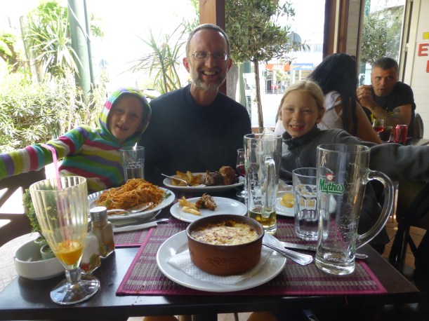 We ate Easter lunch at Smile restaurant.  Jon had lamb, a traditional Easter meal.  We also enjoyed Greek music, people dancing and plates tossed over Lily's head, smashing to the ground and big hearty OOOPAH!