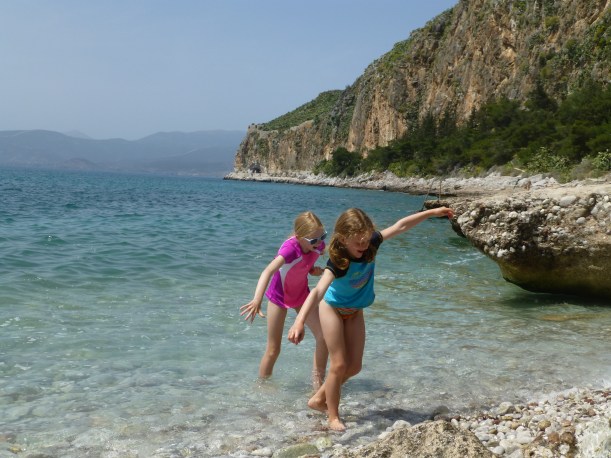 We spent a little time in the water.  It was cold!  And the rocks were hard to walk on, but it was so beautiful we still enjoyed it.  We left Greece the next day on the last let of our journey - Italy.