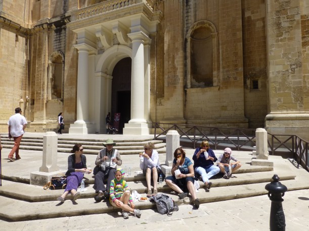 We spent a day in Valletta learning some Malta history and seeing some popular sights.  They took a tour of St. John's Co-Cathedral and had some pastizzi on the steps.  I love Valletta and it was fun to just walk around this beautiful place.