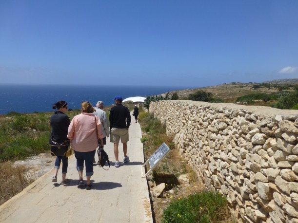 We went to the Blue Grotto and then on to Hagar Qim and Manjdra, site of the neolithic temples.  I had not been before so it was a new experience for me, too!