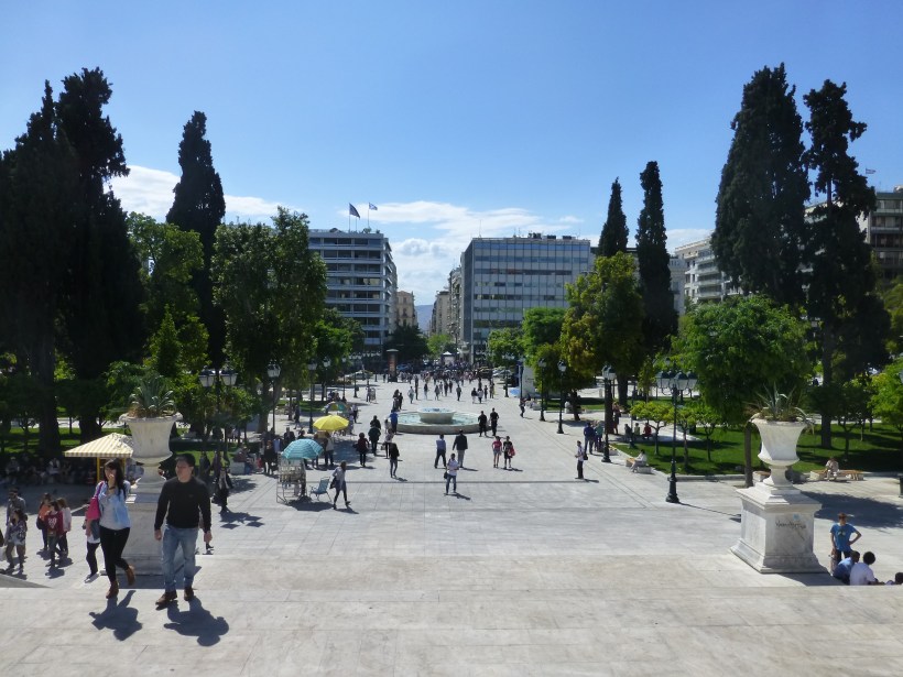 Syntagma Square.  There have been  many protests and demonstrations here in the past few years - it is right across the street from the Parliament building. 