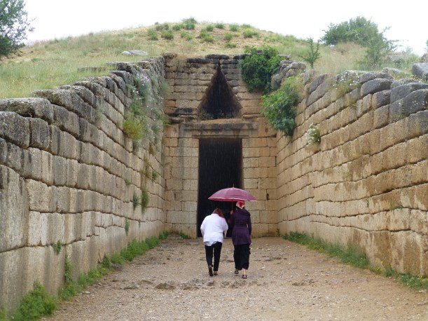 This was the entrance to a huge burial tomb for one of the Mycenaean kings.  The structure was impressive - both the architecture and the huge stones they used!
