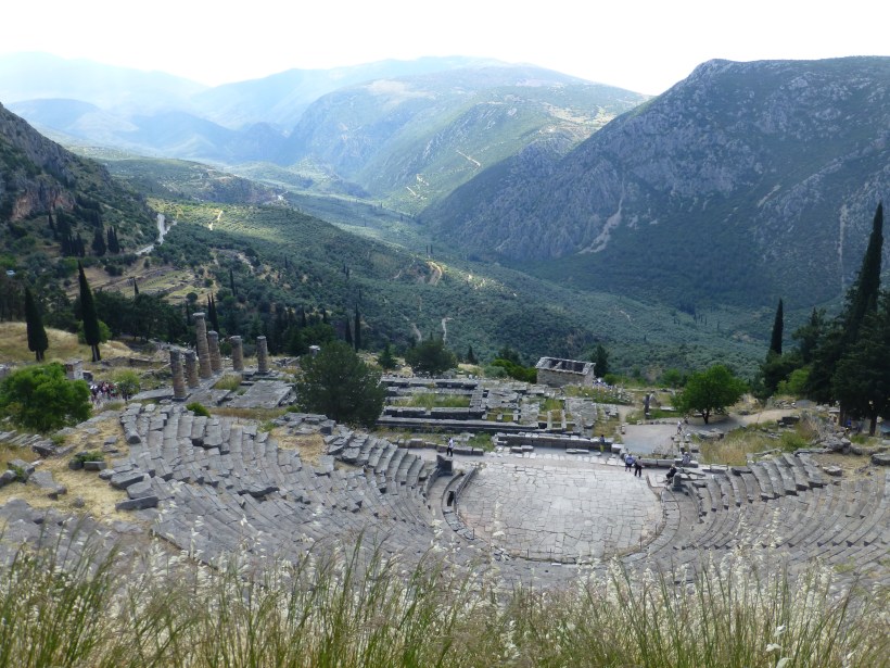 The ancient city of Delphi where the oracle of Delphi lived. The area was so beautiful! Also, the Pygrean games were held here.