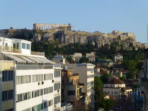 Back to Athens on Thursday evening for one last look from our balcony before I left the next morning.  What a great trip!