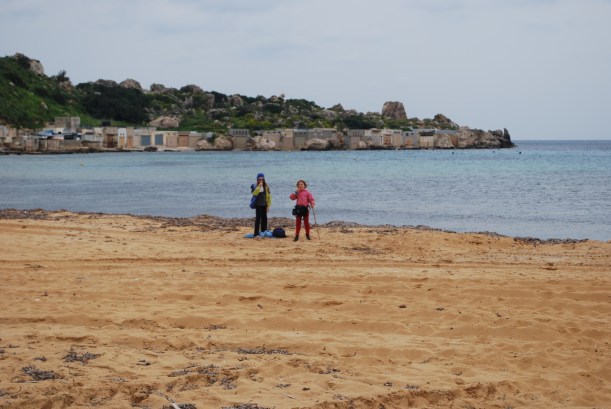 Back in March we visited Gnejna Bay.  It was a little cold and windy, but we had the beach to ourselves!