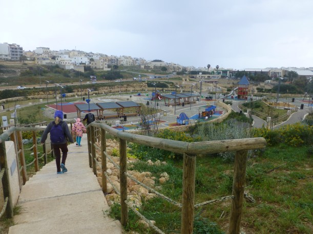 This the park on top of the old dump.  There are lots of steps.