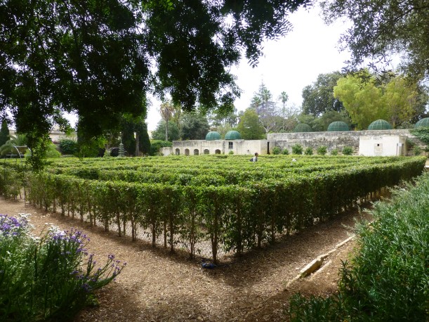 Gardens.  These are at the President's Palace.  There were thousands of annual flowers, 2 ponds - one with black swans and one with ducks and turtles, and this maze.