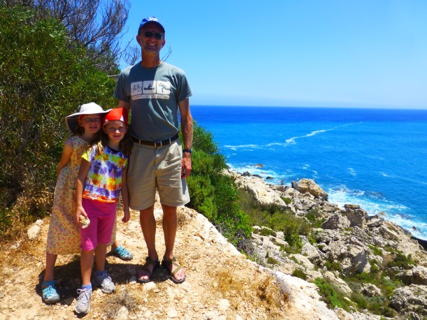 Walking along the cliffs with Jon on the outside.  :)