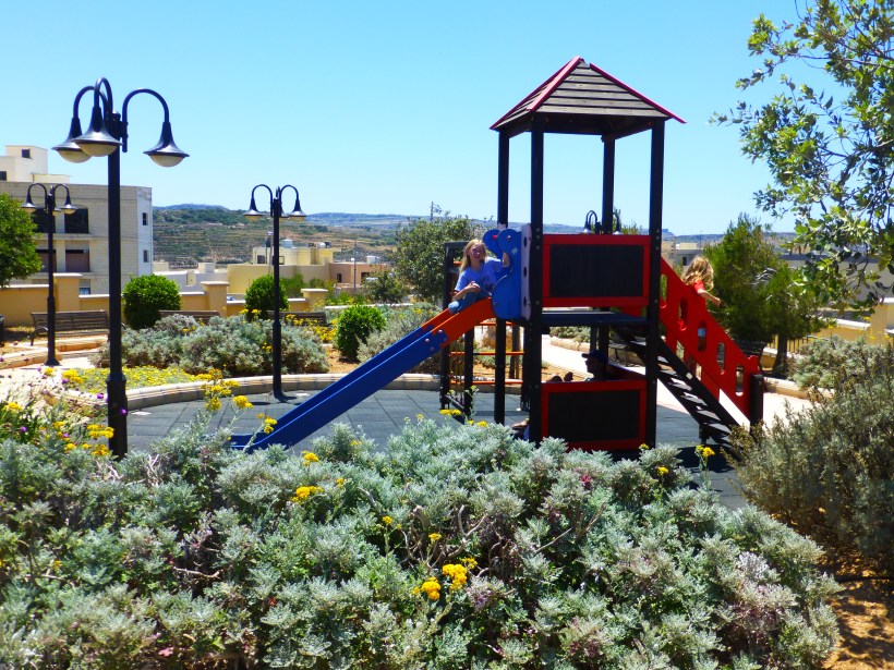 This is the park by Golden Bay. It's very small but it's fun. We ate lunch in the shade under the slide.