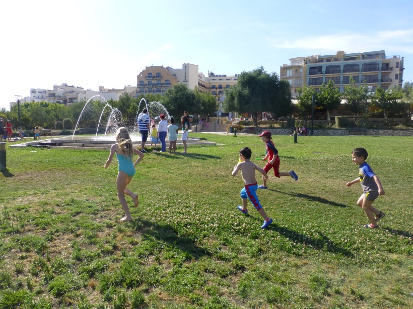 We had a birthday party at this park. There are fountains to play in.