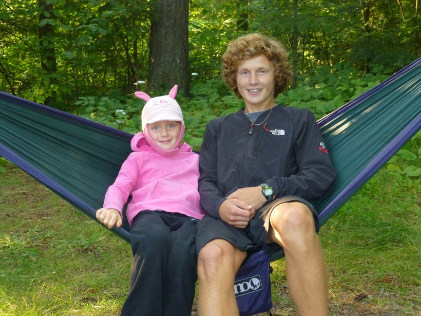 Lily and her cousin Josh hanging out in his hammock.