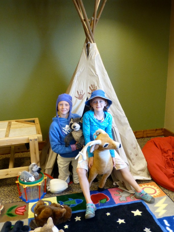 Inside the nature center are fun things to play with!