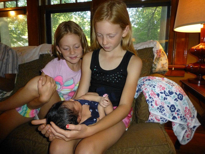 We drove down to Lincoln after Spirit Lake to meet Aliyah, our new cousin, for the first time.  This is the first time Sylvia held her! 