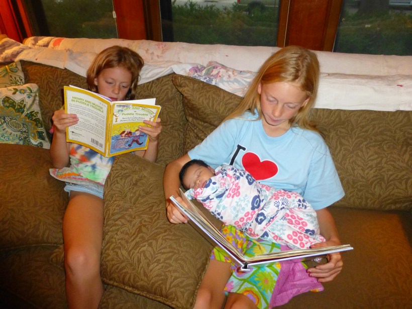 It's so fun having a baby slepping on your lap!