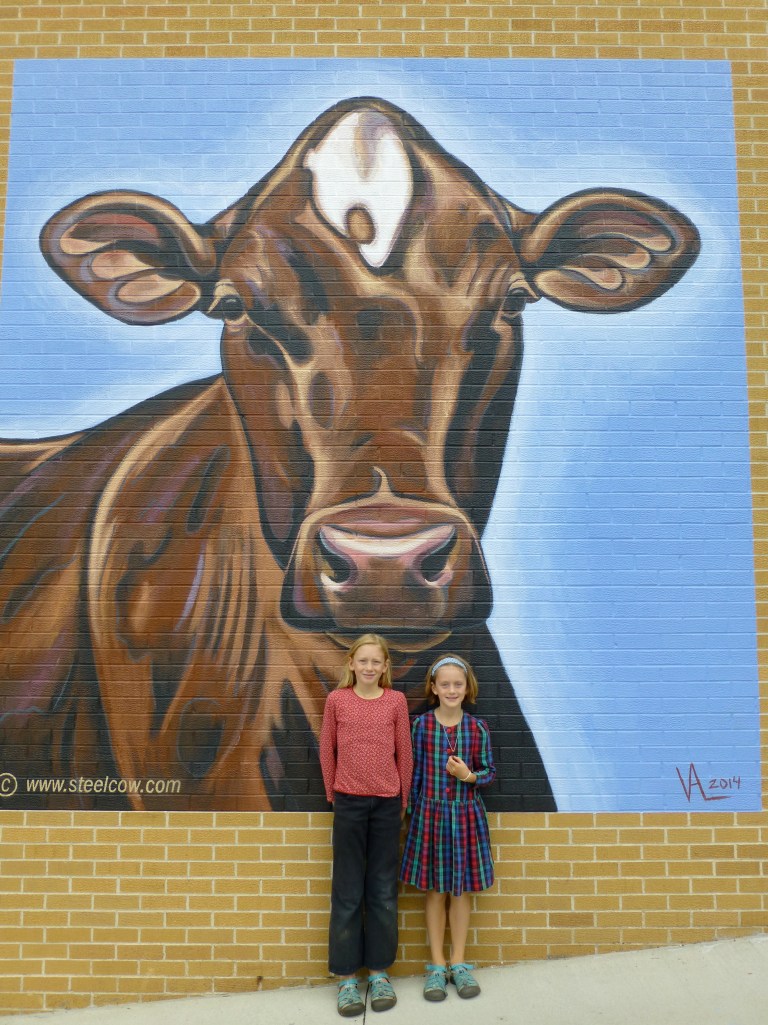 I love the Coop's new cow mural! Valerie Miller does a fabulous job.