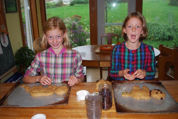 Having fun making dragon bread for Michaelmas!