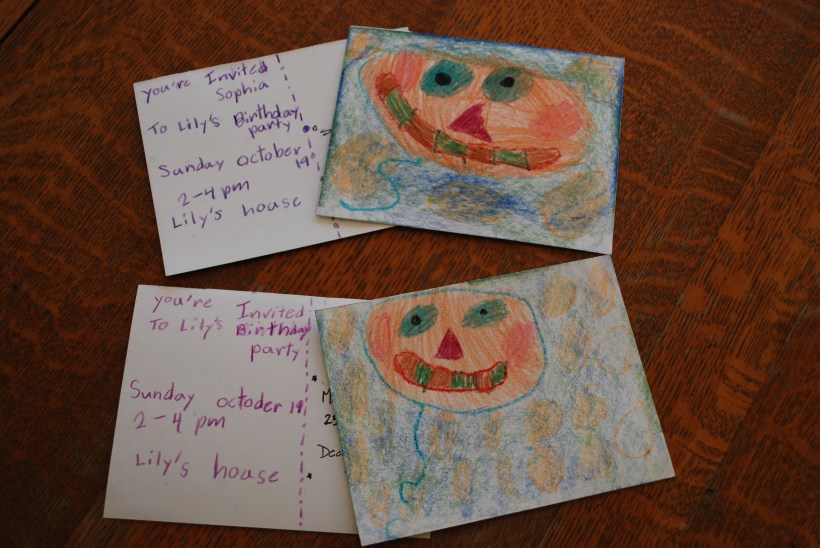 A few days later, on the 19th, Lily had a birthday party.  She made and sent invitations and planned the whole party.