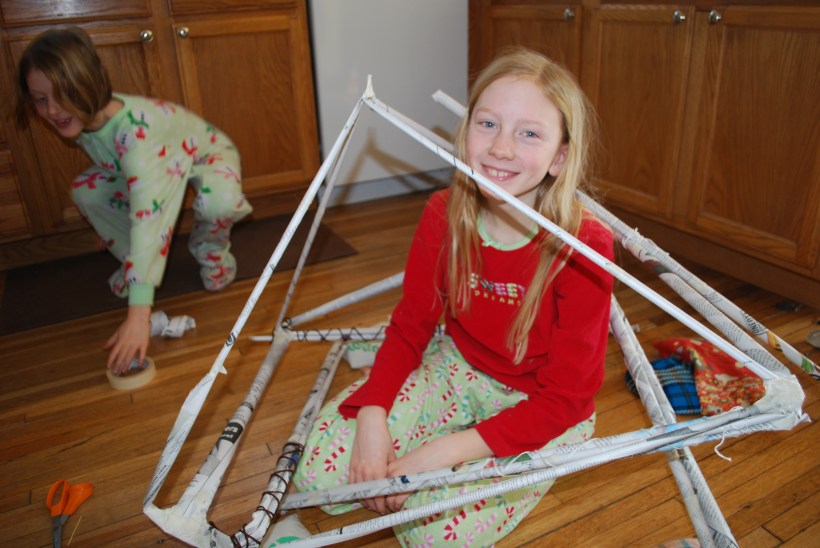 Let's just say that construction is not my forte.  I did not give great guidance, but the girls learned a lot about building through their mistakes!