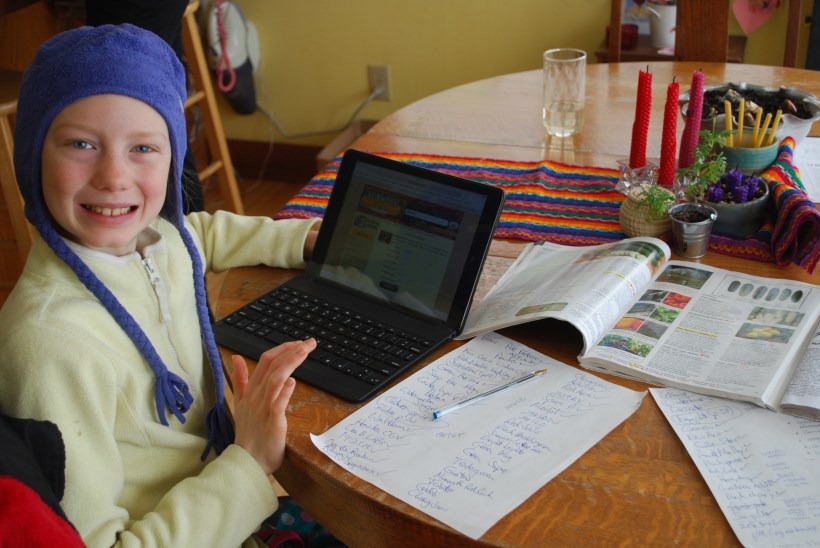 At this time of year, our thoughts turn to spring.  The days are getting longer (but certainly not warmer) and we love looking at the seed catalogs.  We finally got our order together and Sylvia happily ordered them on-line.