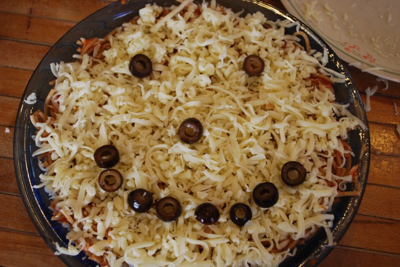 Spaghetti Pie!  Oven ready.