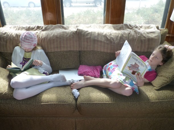 Reading on a lazy Sunday afternoon.