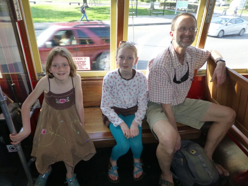 Riding the trolley up Canal Street and over to City Park. It was a fun way to see the city.