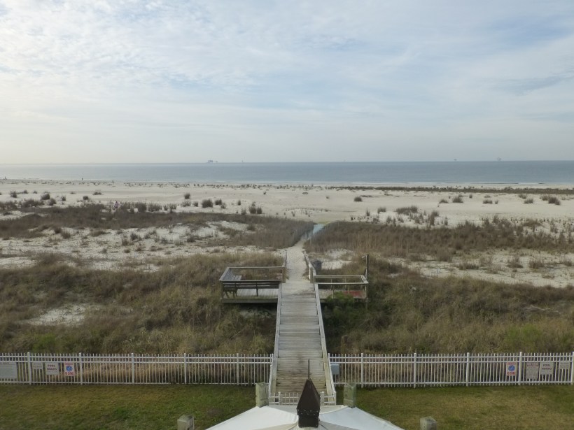 View from 307 - our 1 bedroom condo at The Inn on Dauphin Island.